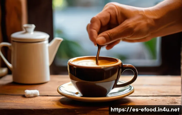 쿠바 전통 커피 제조법 - "A warm and inviting Cuban kitchen scene, bathed in soft, natural light. An adult's hands (ethnicall...